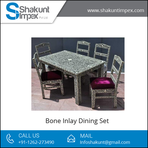 Shakunt Impex Bone Inlay Dining Set, for Home Furniture