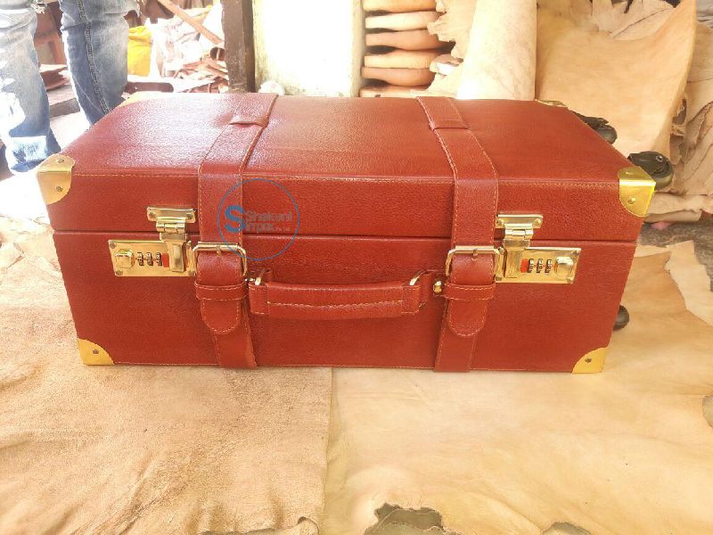 Classic Leather Trolley Luggage