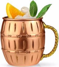 Barrel Shaped Moscow Mule Copper Mug, for Drinking, Capacity : 16 Oz