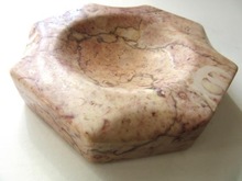 Round Pink Marble Octagonal Ashtray Pin Tray, Size : 4.75 X 0.75 Inch