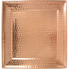 Square Copper Hammered Serving Tray