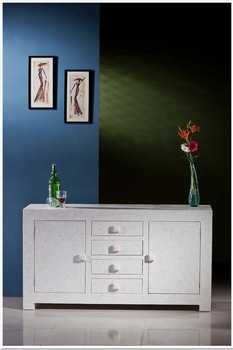 Two Door Four Drawer Sideboard, Size : 135L x 45W x 75H Cms.