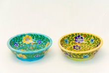 Blue pottery vintage bowl, for homeware, Color : Multi color
