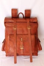 Colors N Craft Leather Backpack, For Travel Bag/, Color : Golden, Red, Multi, Stripe