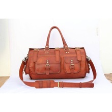 high quality genuine goat leather duffle bag men leather travel
