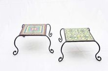 Home Decor Blue Pottery Stool