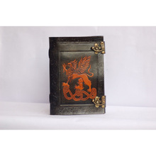 leather journal with dragon embossed