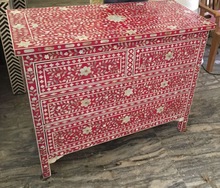 mother of pearl inlay 4 drawer chest