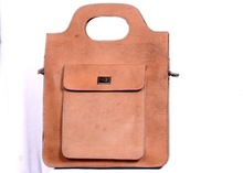 New design Stylish Brown Genuine goat Leather handbag