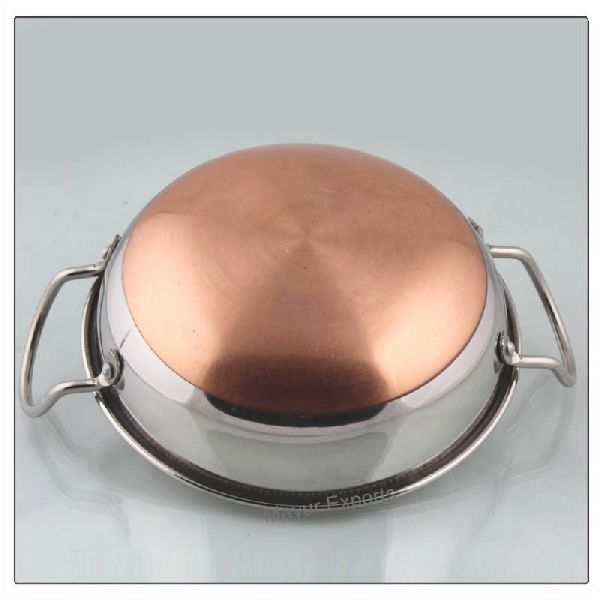 Copper Base Stainless Steel Balti Dish, Certification : SGS