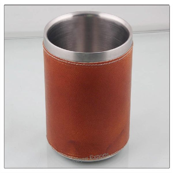 Stainless Steel Wine Cooler with Leather