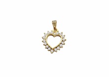 Gold Plated CZ Studded Heart Pendant