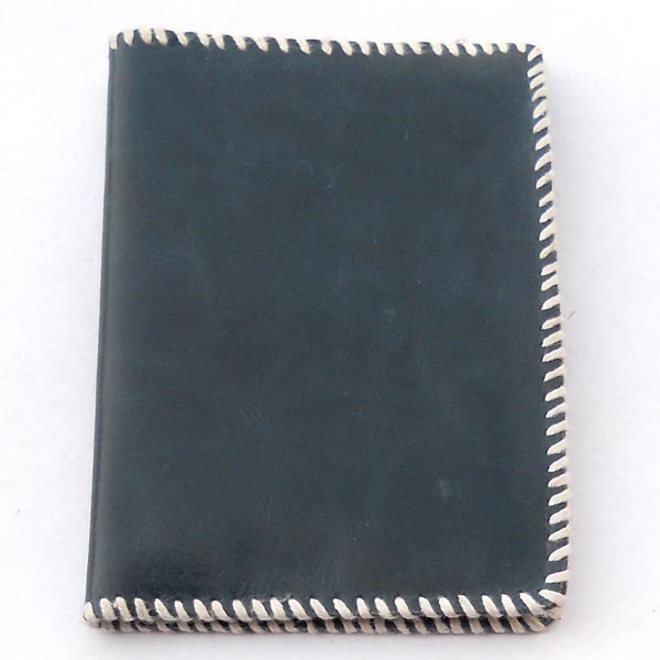 Leather hand sewing stitching passport cover