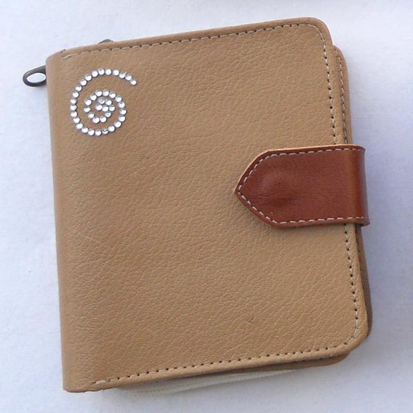 Leather with gem stone wallets, Style : Vintage