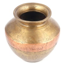 Bronze Golden Ganga Jamuna Pot