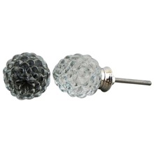 Floral Glass Furniture Knobs, Color : Clear