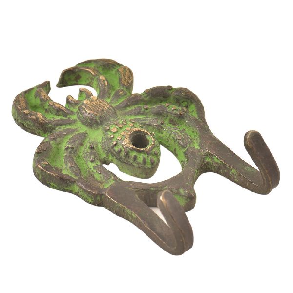 Handcrafted Brass Crab Wall Hooks