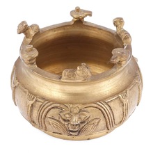 Handmade Brass Pot With Tribal Art, for Home Decoration, Feature : India