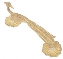 Handmade Golden Brass Peacock Door Handles