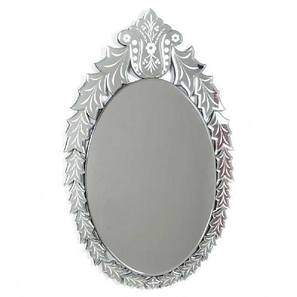Oval Leafy Design Decorative Mirror