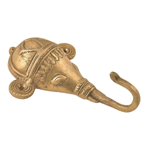 Tribal Brass Elephant Head Design Hooks