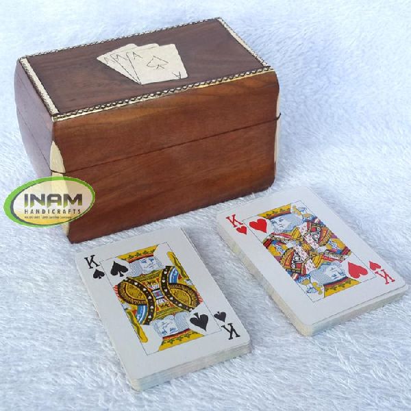 sheesham wood box with playing cards