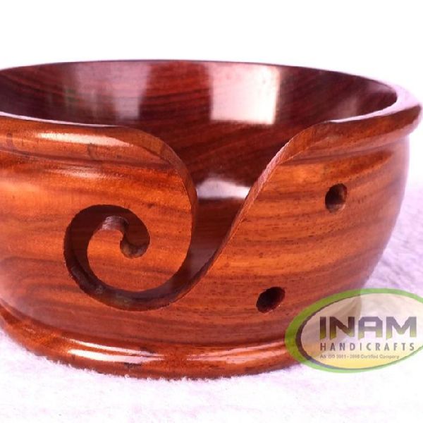  Wood yarn storage bowl, for Home Deco, Color : Natural Brown