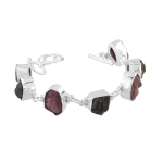 925 silver tourmaline rough stone bracelet