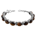 Pure silver handcrafted tiger eye bracelet