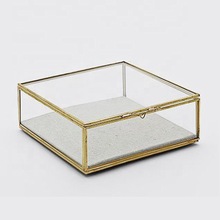 Plain glass clear jewellery box