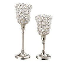 Tulip crystal candle holder
