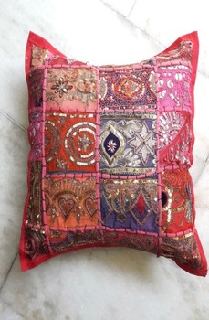 Decorative 100% cotton cushion cover embroidery design