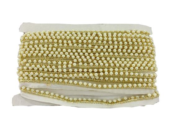 Pearl bead lace border trim Saree
