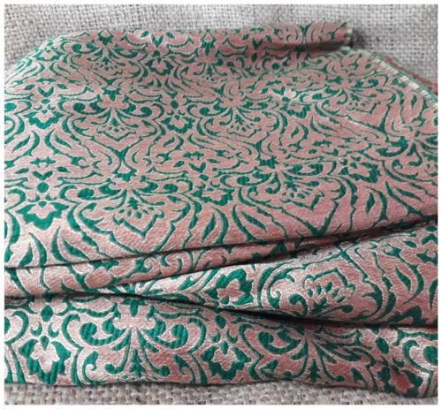Two Tone Green Red Brocade Jakard Gold Embroidery Fabric