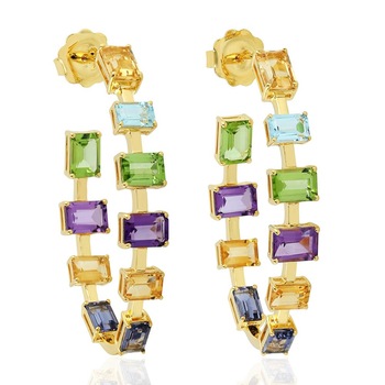 Amethyst Citrine Iolite Peridot Topaz Earring, Occasion : Anniversary, Engagement, Gift, Party