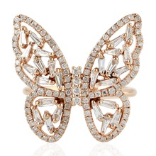 Butterfly Design Cocktail Ring, Main Stone : Diamond