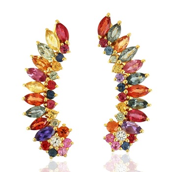 Ear Climber Precious Stone Earring