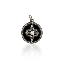 Enamel Diamond Charm Silver Pendant, Occasion : Gift