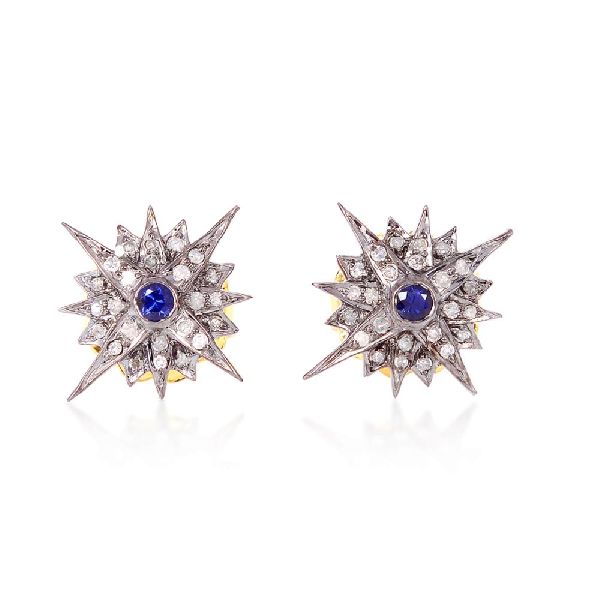 Gold Pave Diamond Star Stud Earring, Occasion : Anniversary, Engagement, Gift