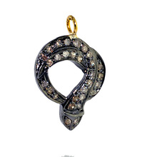 Gold Snake Design Pave Diamond Pendant, Occasion : Party