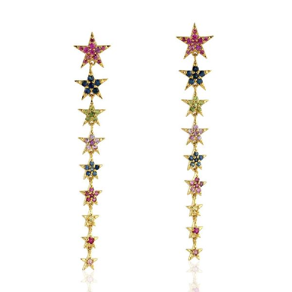 Gold Star Design Drop Earring, Occasion : Anniversary, Engagement, Gift, Party