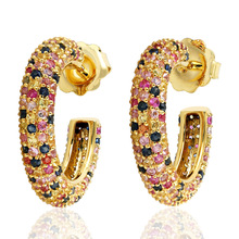 Multi Sapphire Engagement Wear Hoop Earring