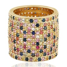 Multi Sapphire Eternity Band Ring, Gender : Women's