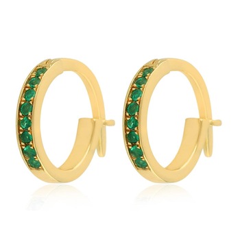Gemco Designs Natural Emerald Hoop Earring