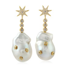Gemco Designs Pearl Chinese Dangle Earring, Occasion : Anniversary, Engagement, Gift, Party