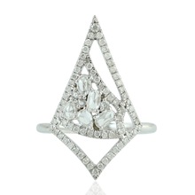 Uncut Rose Cut Diamond Engagement Ring