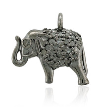 Sterling Silver Diamond Elephant Charm, Gender : Unisex, Women's