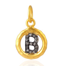 Diamond Alphabet Charm Pendant