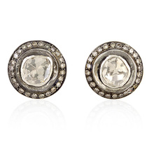 Uncut Rose Cut Diamond Stud Earring