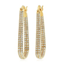 White Diamond Designer Hoop Earring